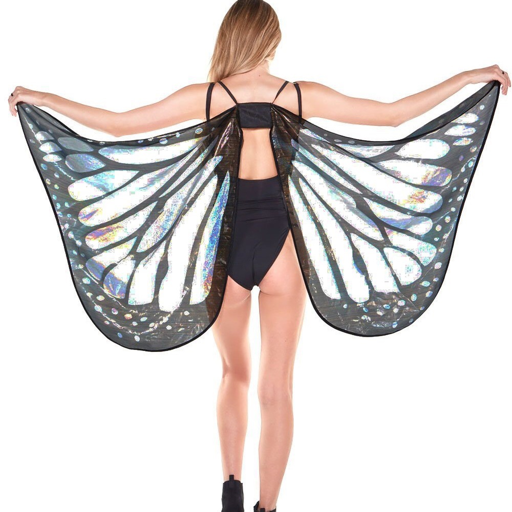 iHeartRaves Shimmer Butterfly Wings (Silver)